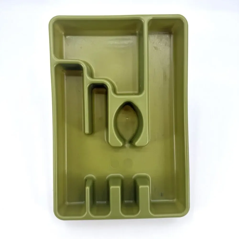 Rubbermaid Silverware Flatware Utensil Holder Tray 2921 Avocado Green